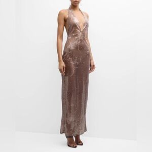 LAPOINTE Sequin Halter Dress